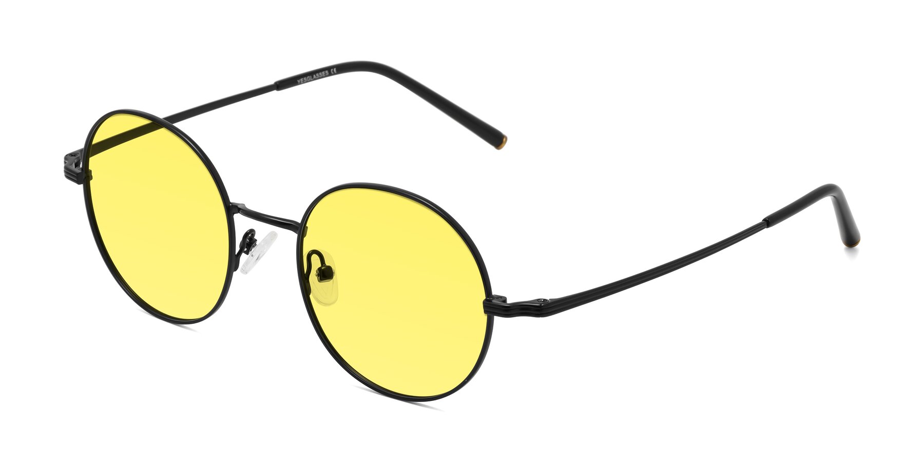 Angle of Sword in Black with Medium Yellow Tinted Lenses