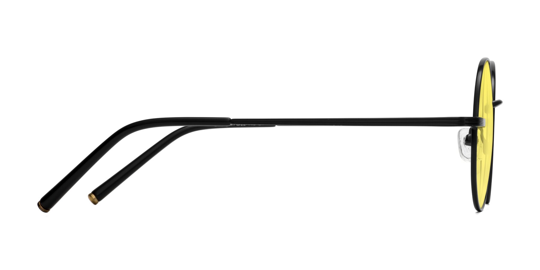 Side of Sword in Black with Medium Yellow Tinted Lenses