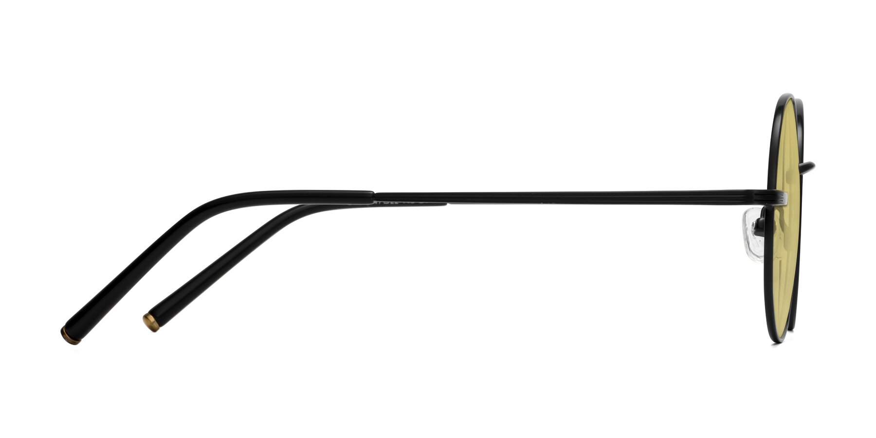 Side of Sword in Black with Medium Champagne Tinted Lenses