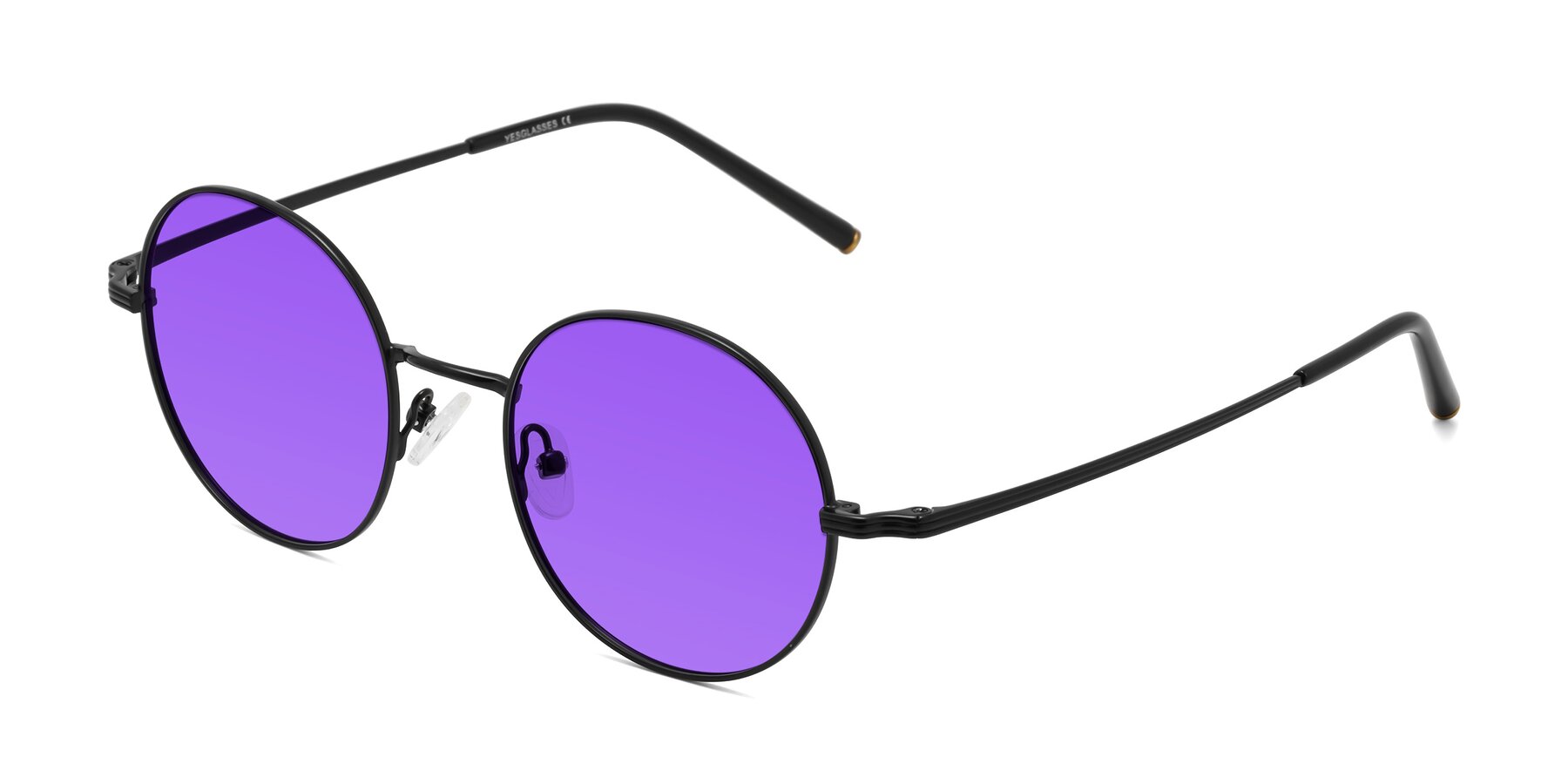 Angle of Sword in Black with Purple Tinted Lenses