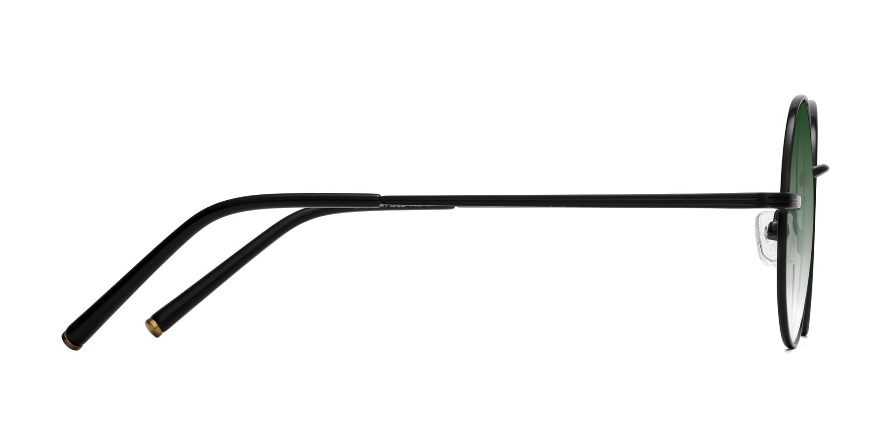 Side of Sword in Black with Green Gradient Lenses