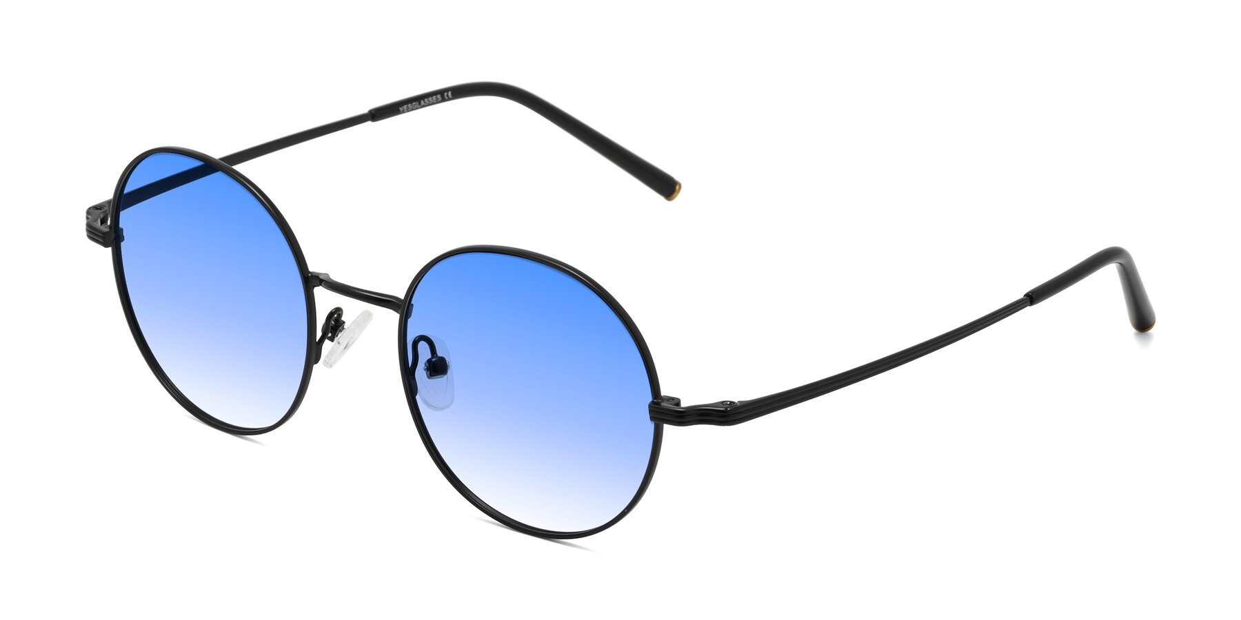 Angle of Sword in Black with Blue Gradient Lenses