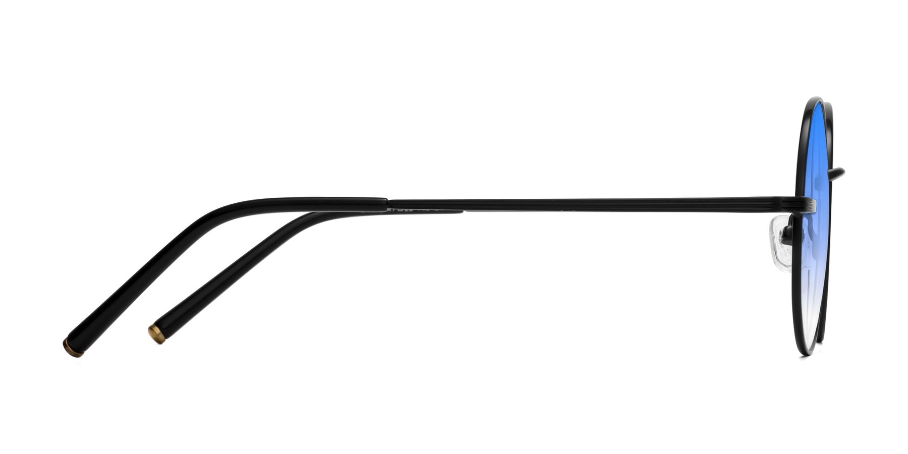 Side of Sword in Black with Blue Gradient Lenses