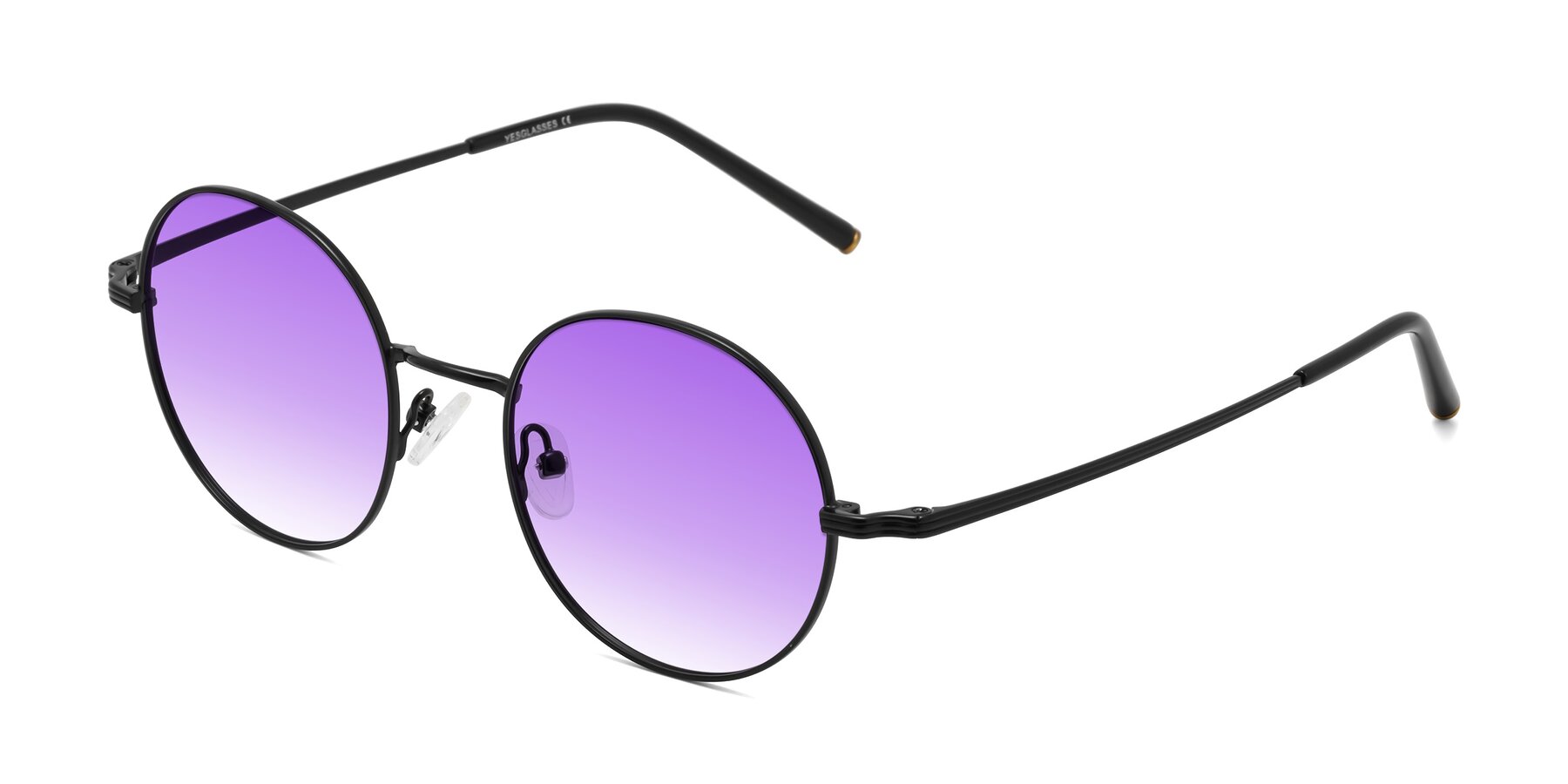 Angle of Sword in Black with Purple Gradient Lenses