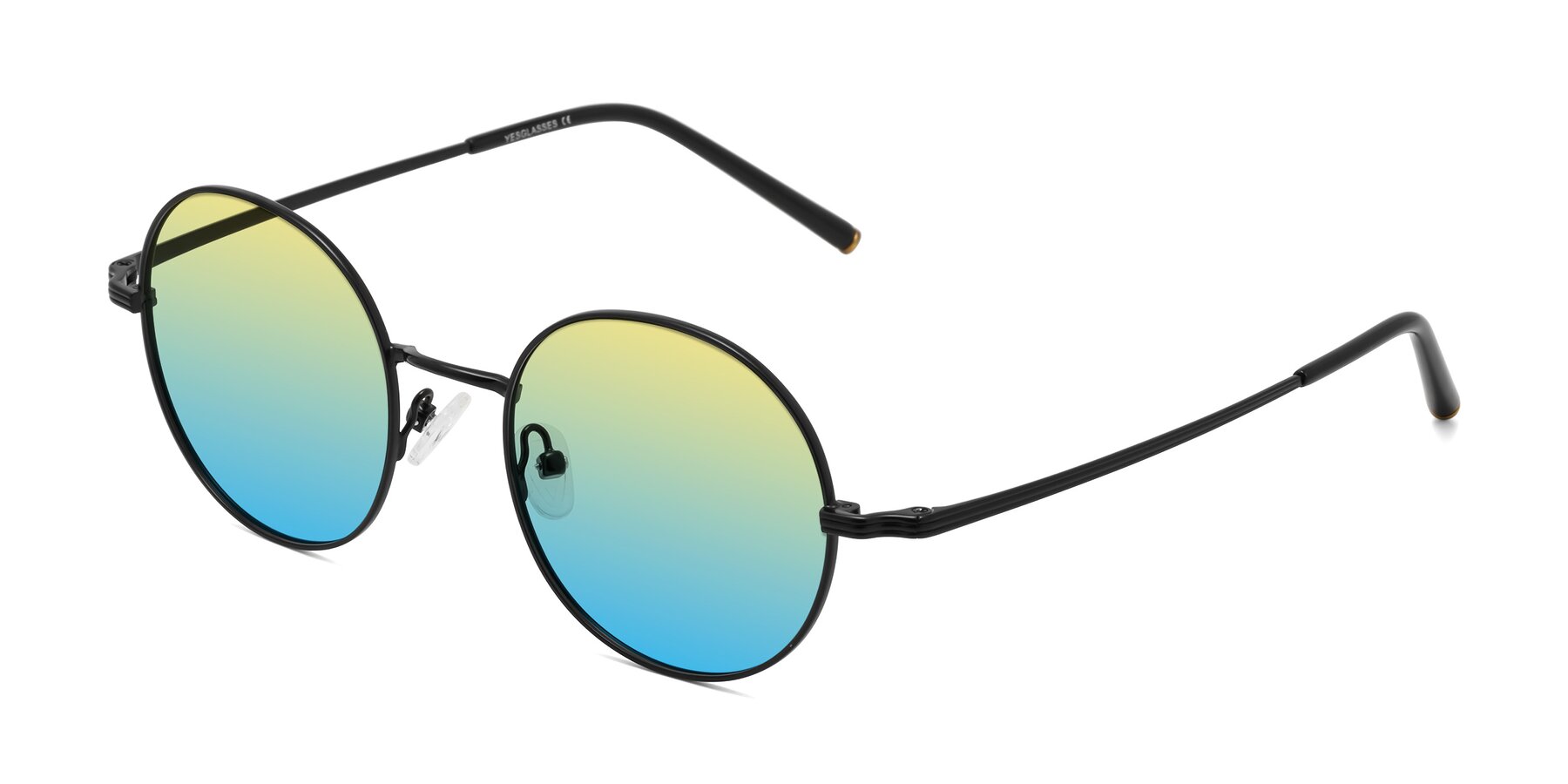 Angle of Sword in Black with Yellow / Blue Gradient Lenses