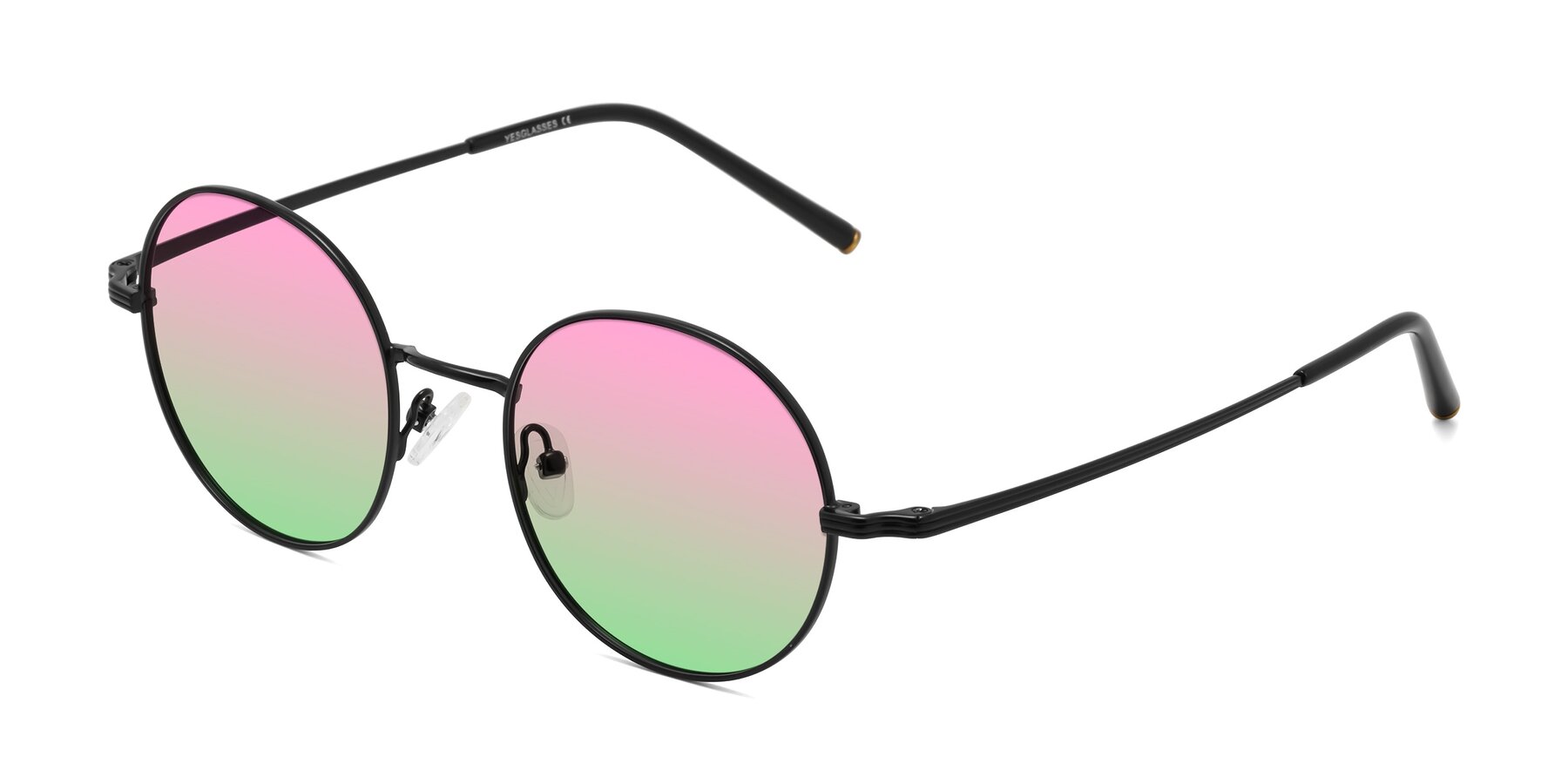 Angle of Sword in Black with Pink / Green Gradient Lenses