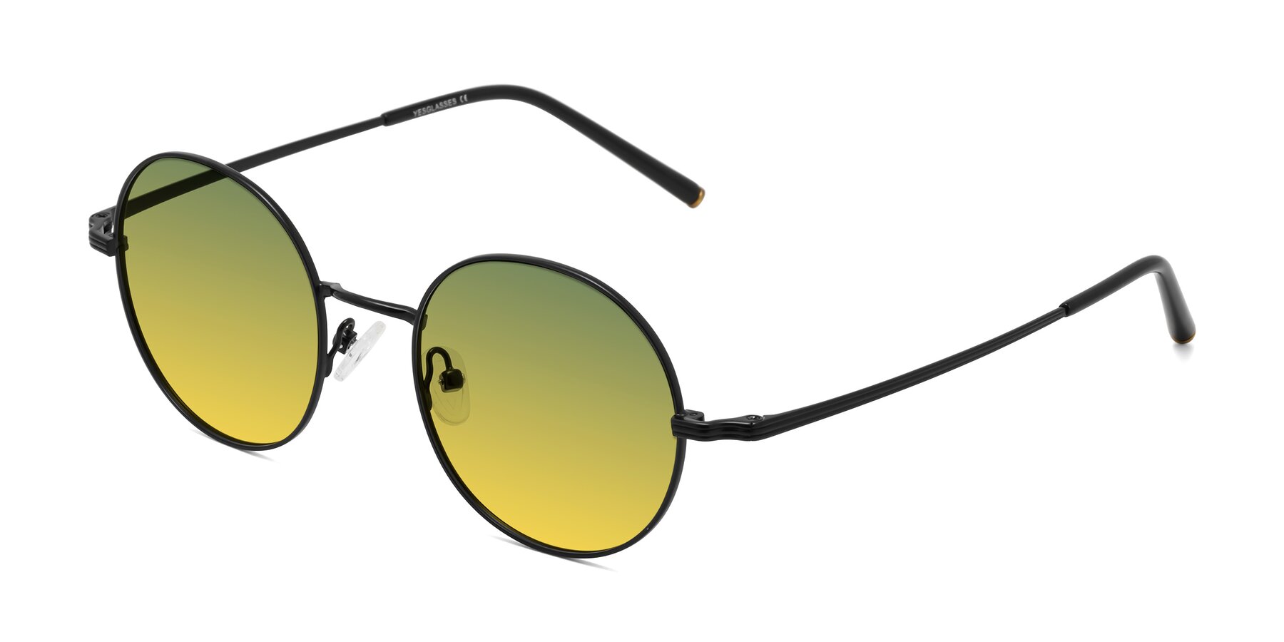 Angle of Sword in Black with Green / Yellow Gradient Lenses