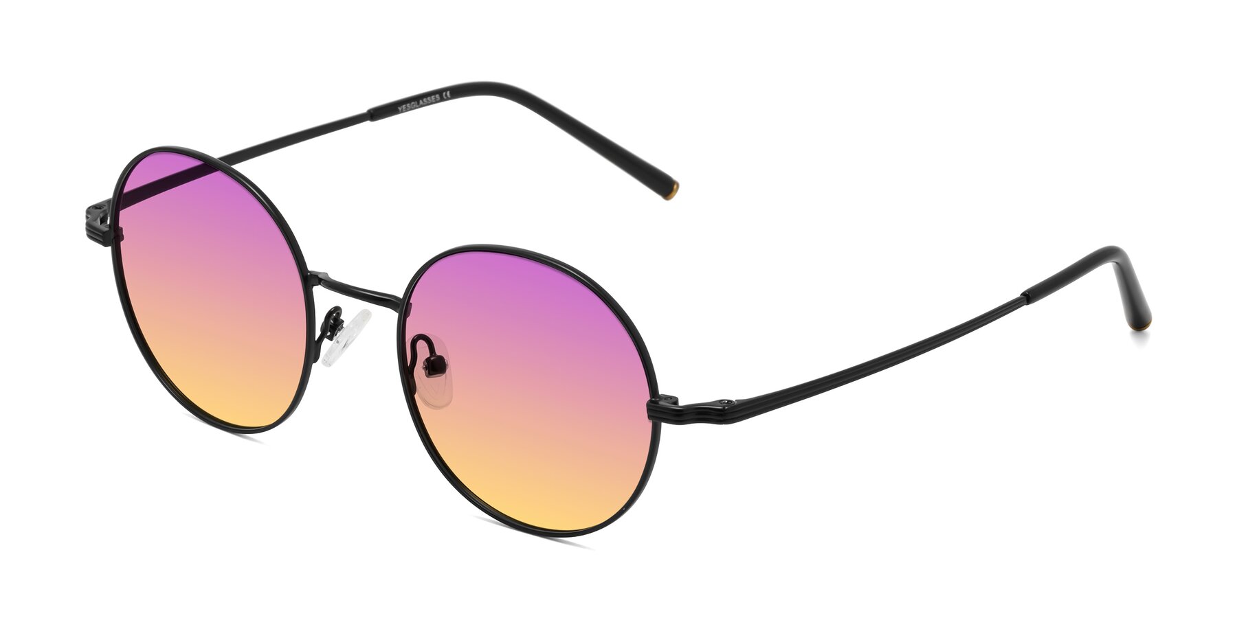 Angle of Sword in Black with Purple / Yellow Gradient Lenses