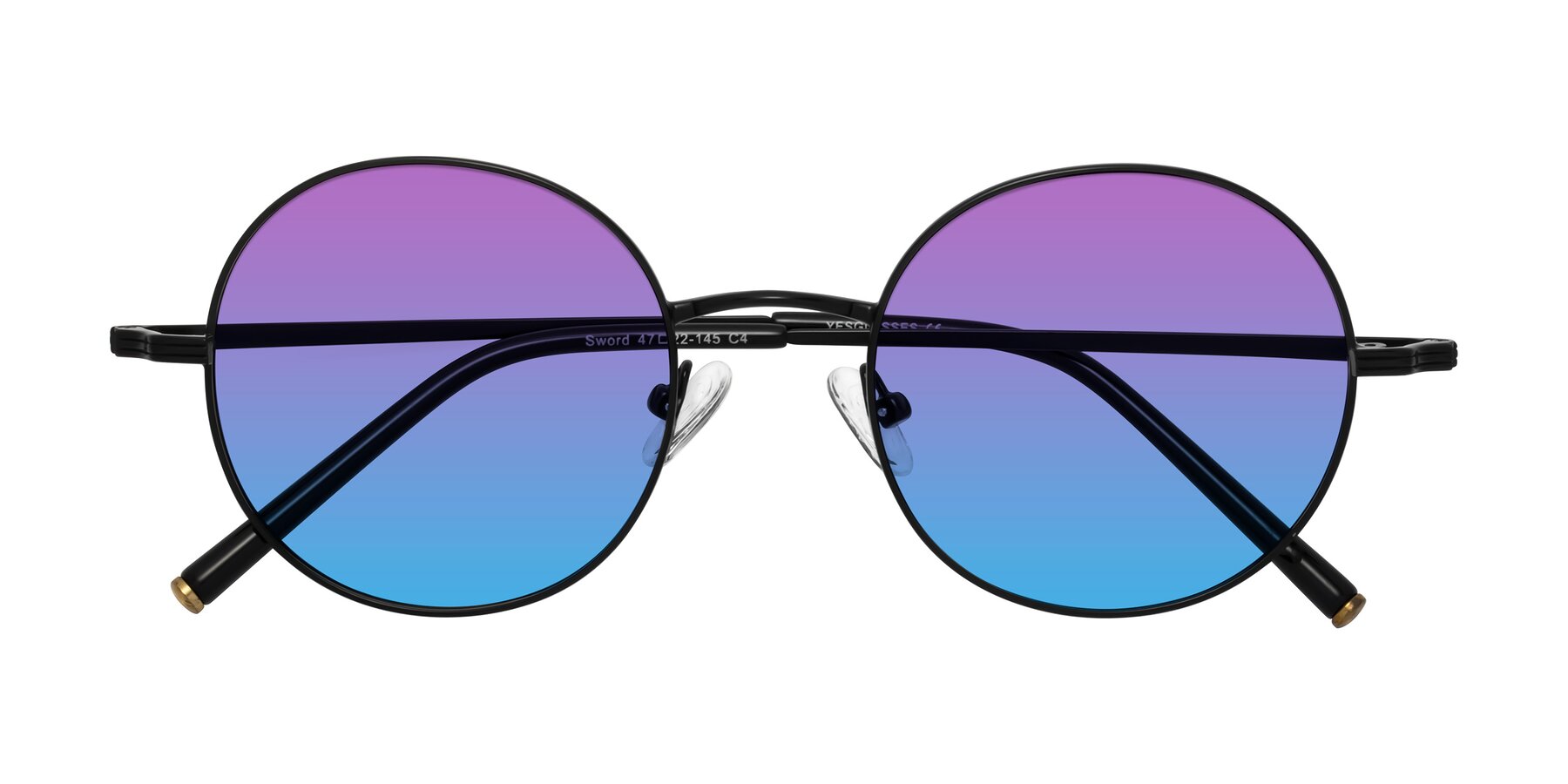 Folded Front of Sword in Black with Purple / Blue Gradient Lenses