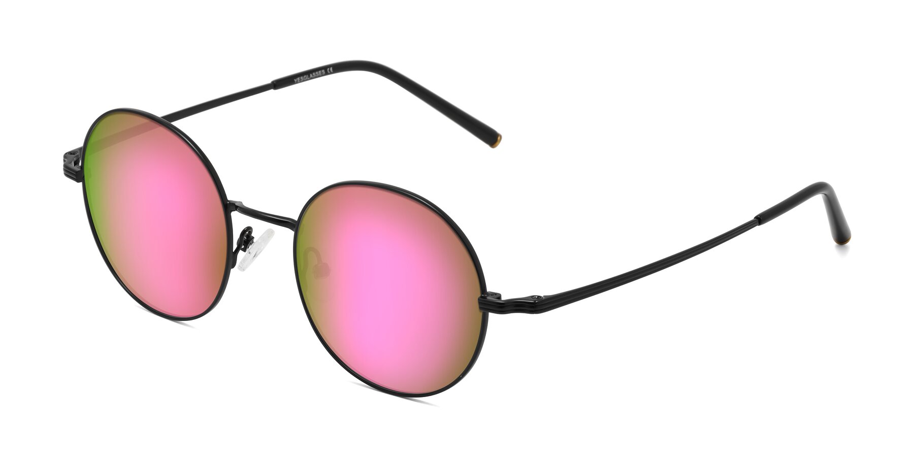 Angle of Sword in Black with Pink Mirrored Lenses