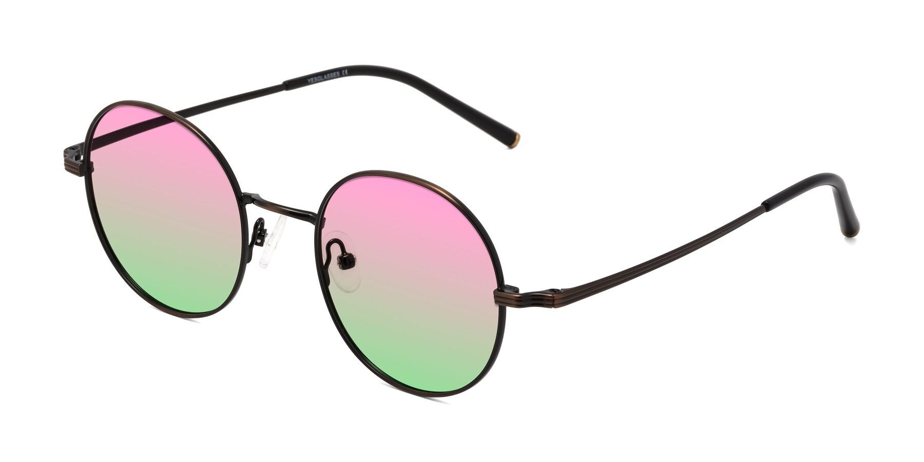 Angle of Sword in Bronze with Pink / Green Gradient Lenses