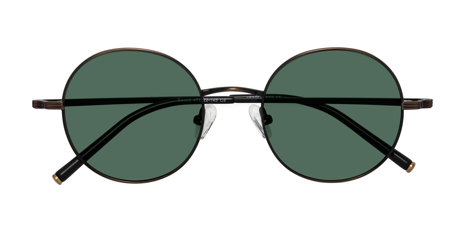 Folded Front of Sword in Bronze with Green Polarized Lenses