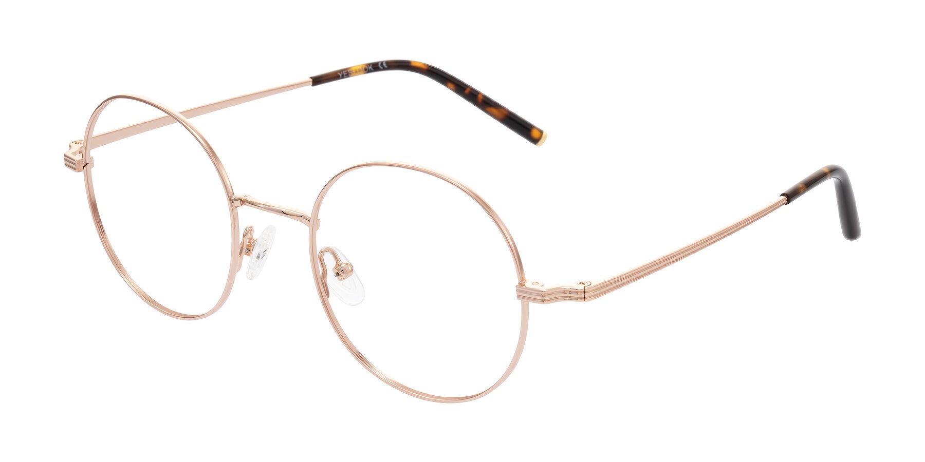Angle of Sword in Rose Gold/Tortoise with Clear Eyeglass Lenses