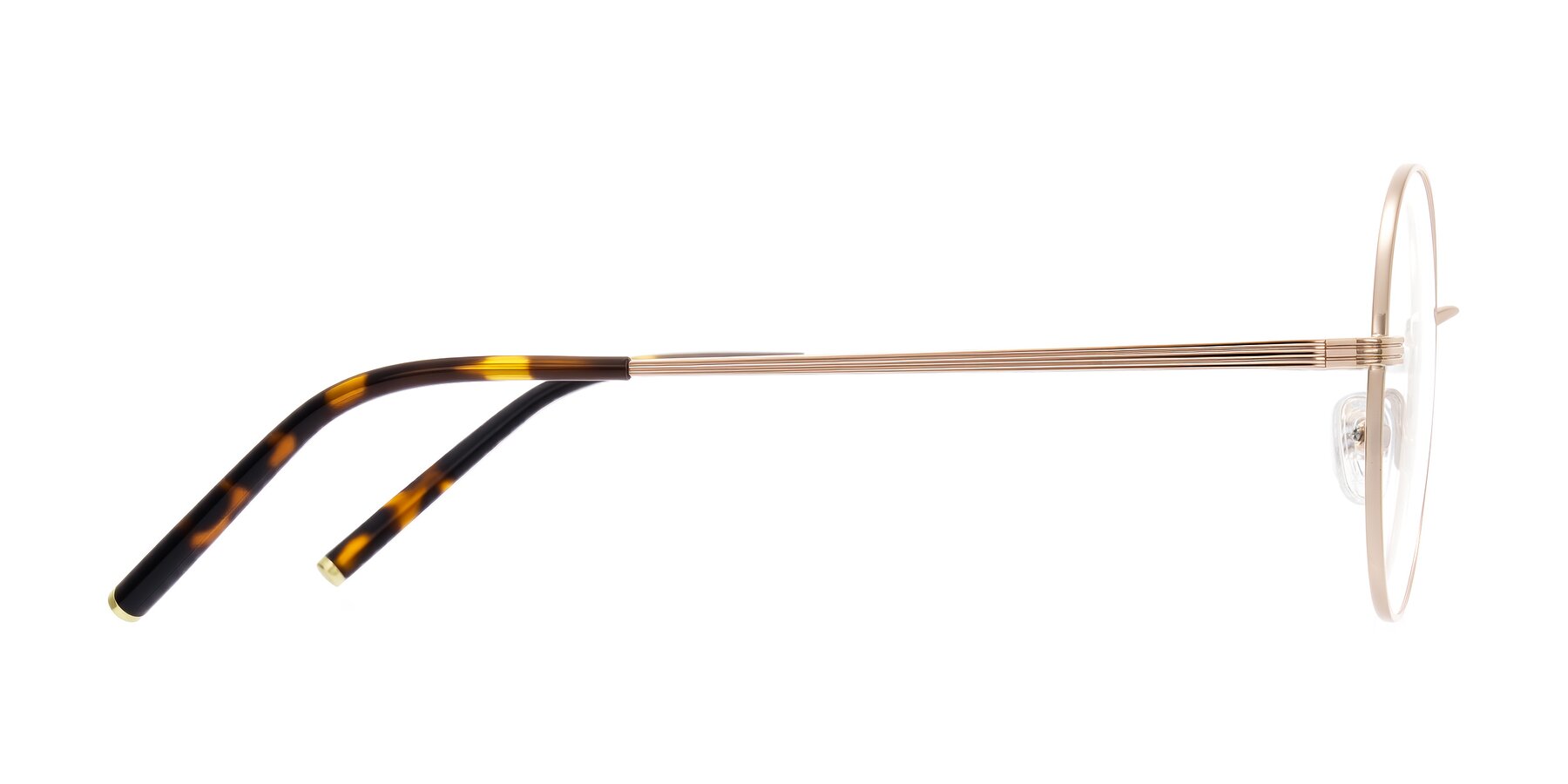 Side of Sword in Rose Gold/Tortoise with Clear Eyeglass Lenses