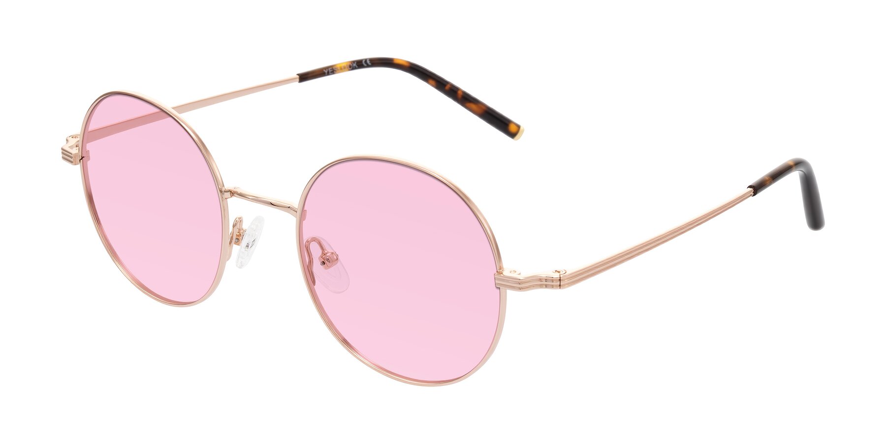 Angle of Sword in Rose Gold/Tortoise with Light Pink Tinted Lenses