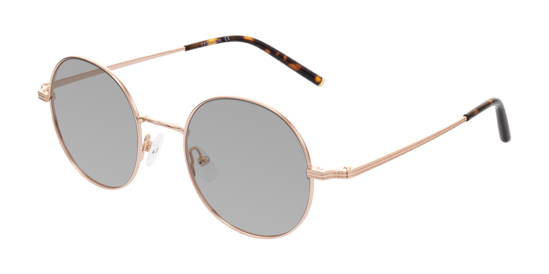 Angle of Sword in Rose Gold/Tortoise with Light Gray Tinted Lenses