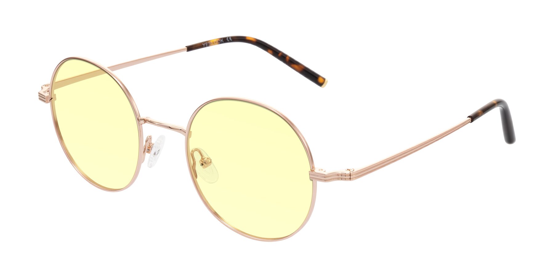 Angle of Sword in Rose Gold/Tortoise with Light Yellow Tinted Lenses