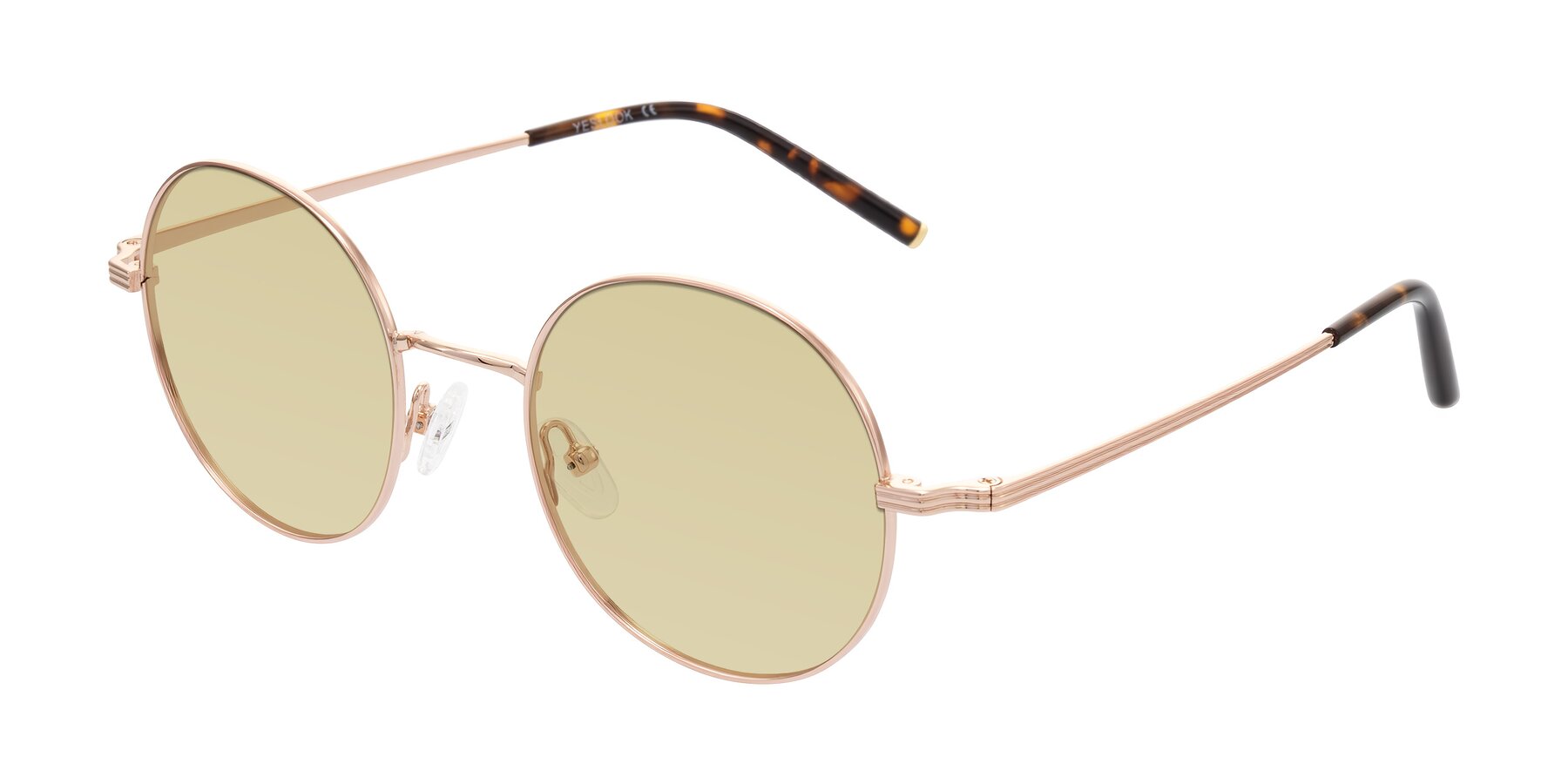 Angle of Sword in Rose Gold/Tortoise with Light Champagne Tinted Lenses