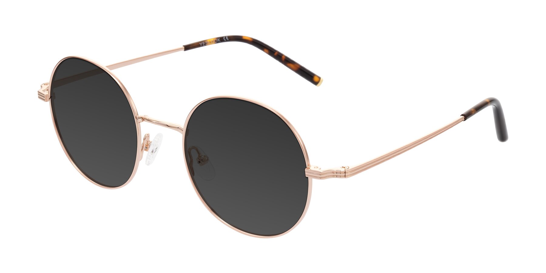 Angle of Sword in Rose Gold/Tortoise with Gray Tinted Lenses