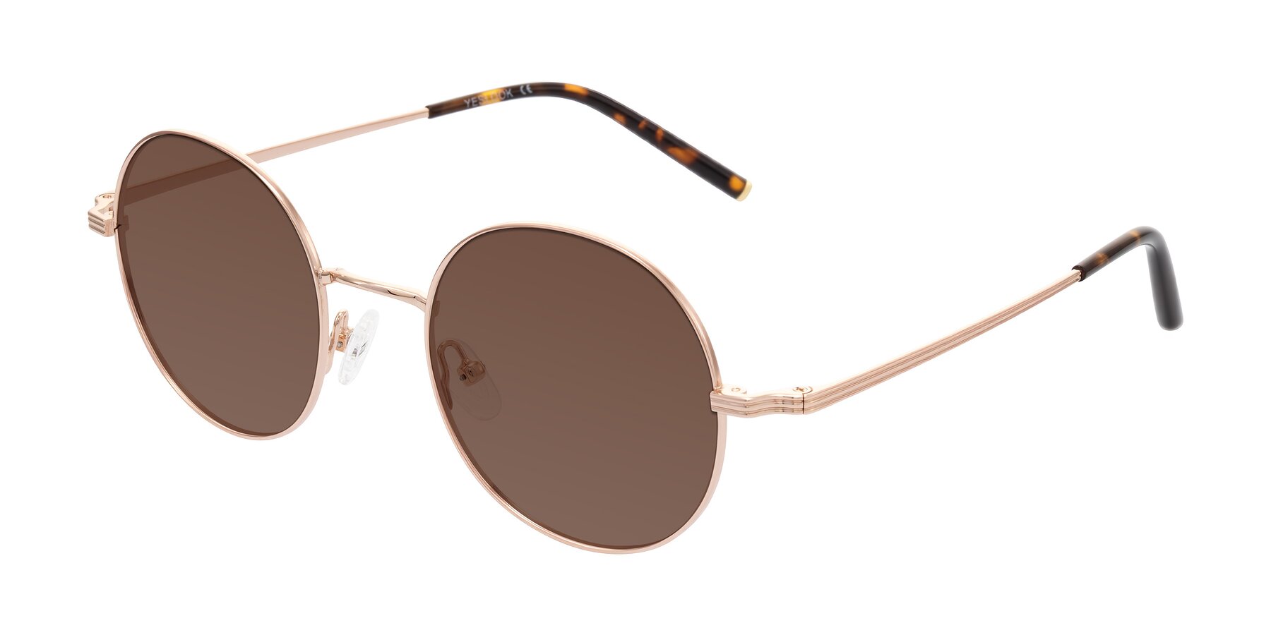 Angle of Sword in Rose Gold/Tortoise with Brown Tinted Lenses