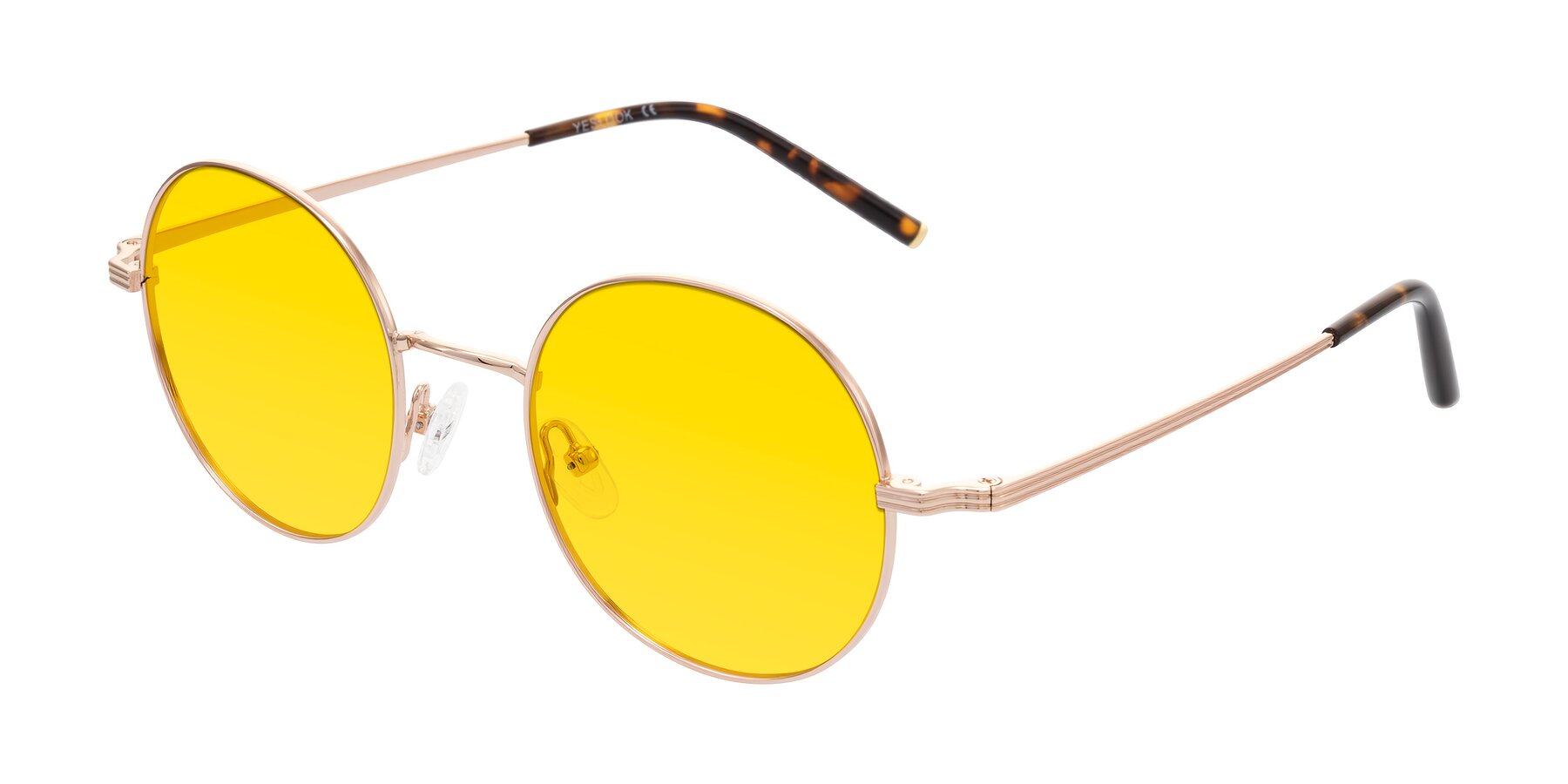 Angle of Sword in Rose Gold/Tortoise with Yellow Tinted Lenses