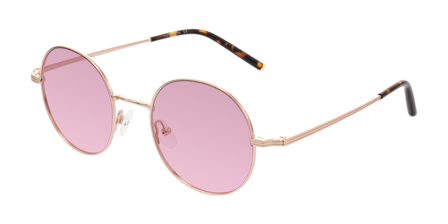 Angle of Sword in Rose Gold/Tortoise with Light Wine Tinted Lenses