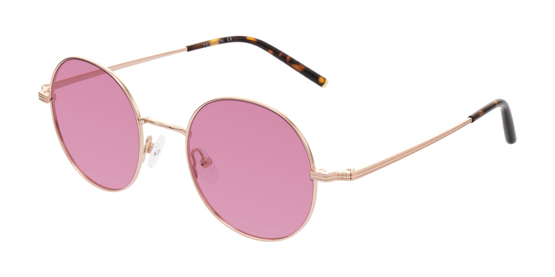 Angle of Sword in Rose Gold/Tortoise with Medium Wine Tinted Lenses