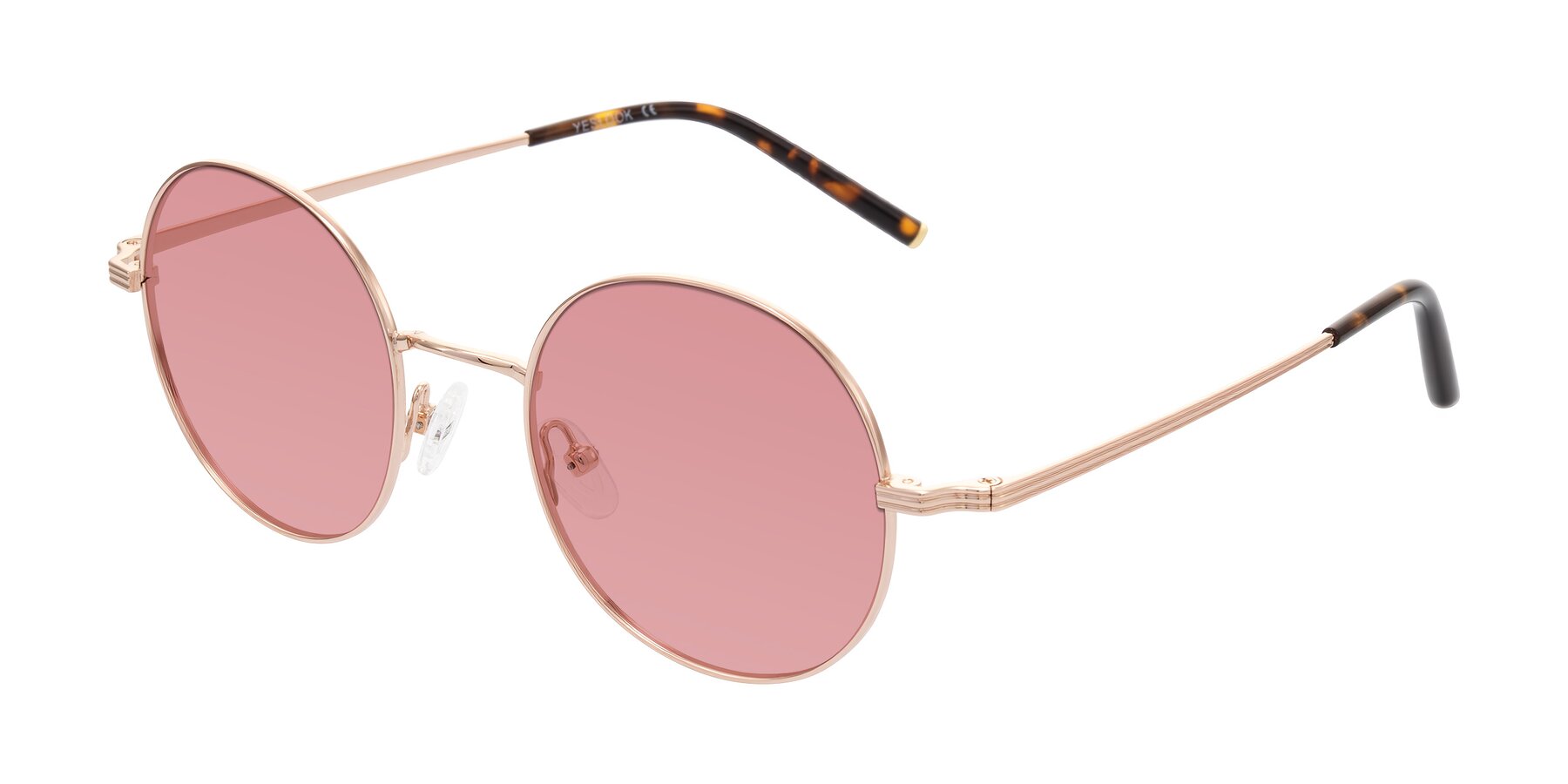 Angle of Sword in Rose Gold/Tortoise with Medium Garnet Tinted Lenses
