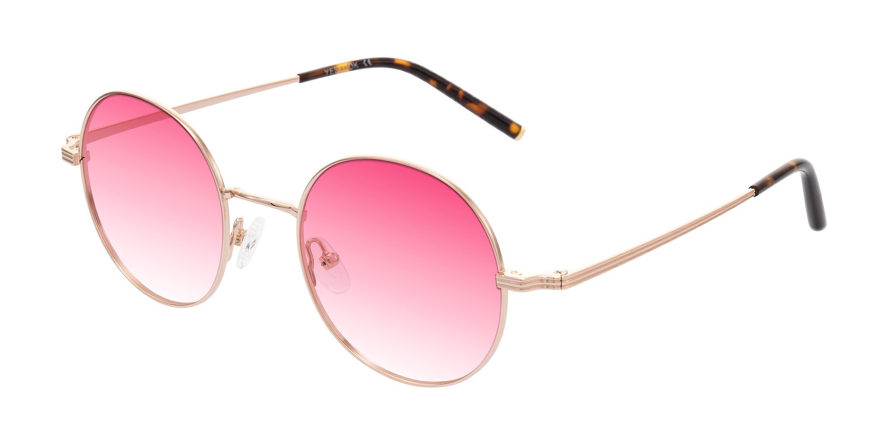 Angle of Sword in Rose Gold/Tortoise with Pink Gradient Lenses