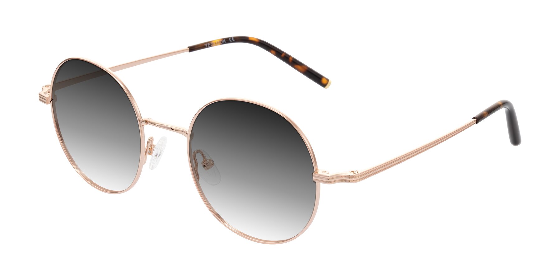 Angle of Sword in Rose Gold/Tortoise with Gray Gradient Lenses
