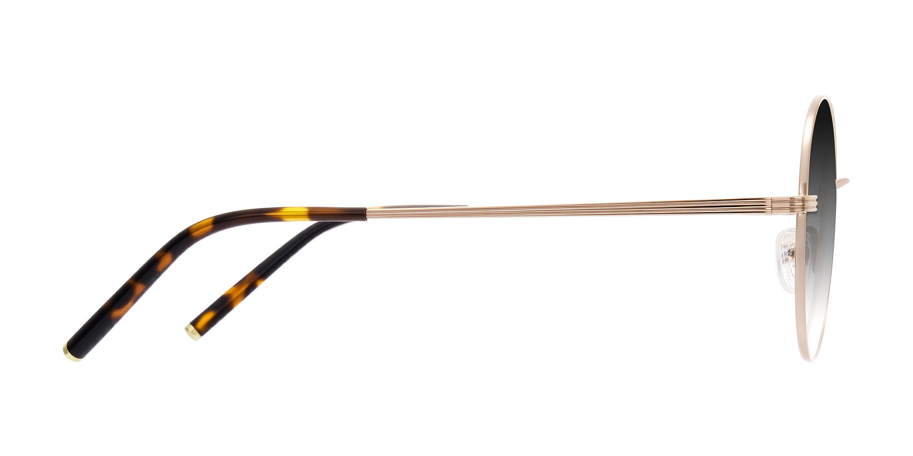 Side of Sword in Rose Gold/Tortoise with Gray Gradient Lenses