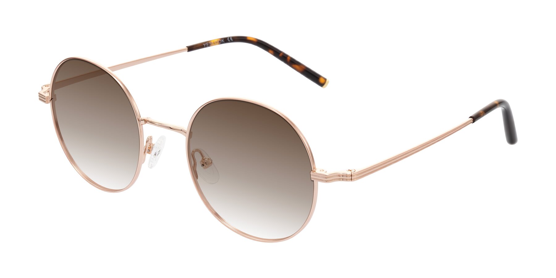 Angle of Sword in Rose Gold/Tortoise with Brown Gradient Lenses