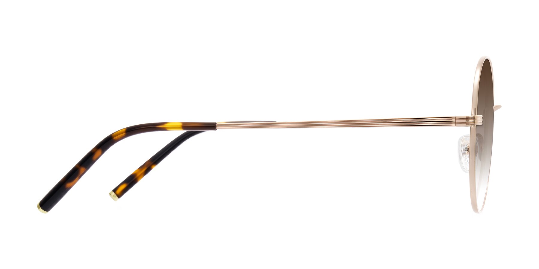 Side of Sword in Rose Gold/Tortoise with Brown Gradient Lenses