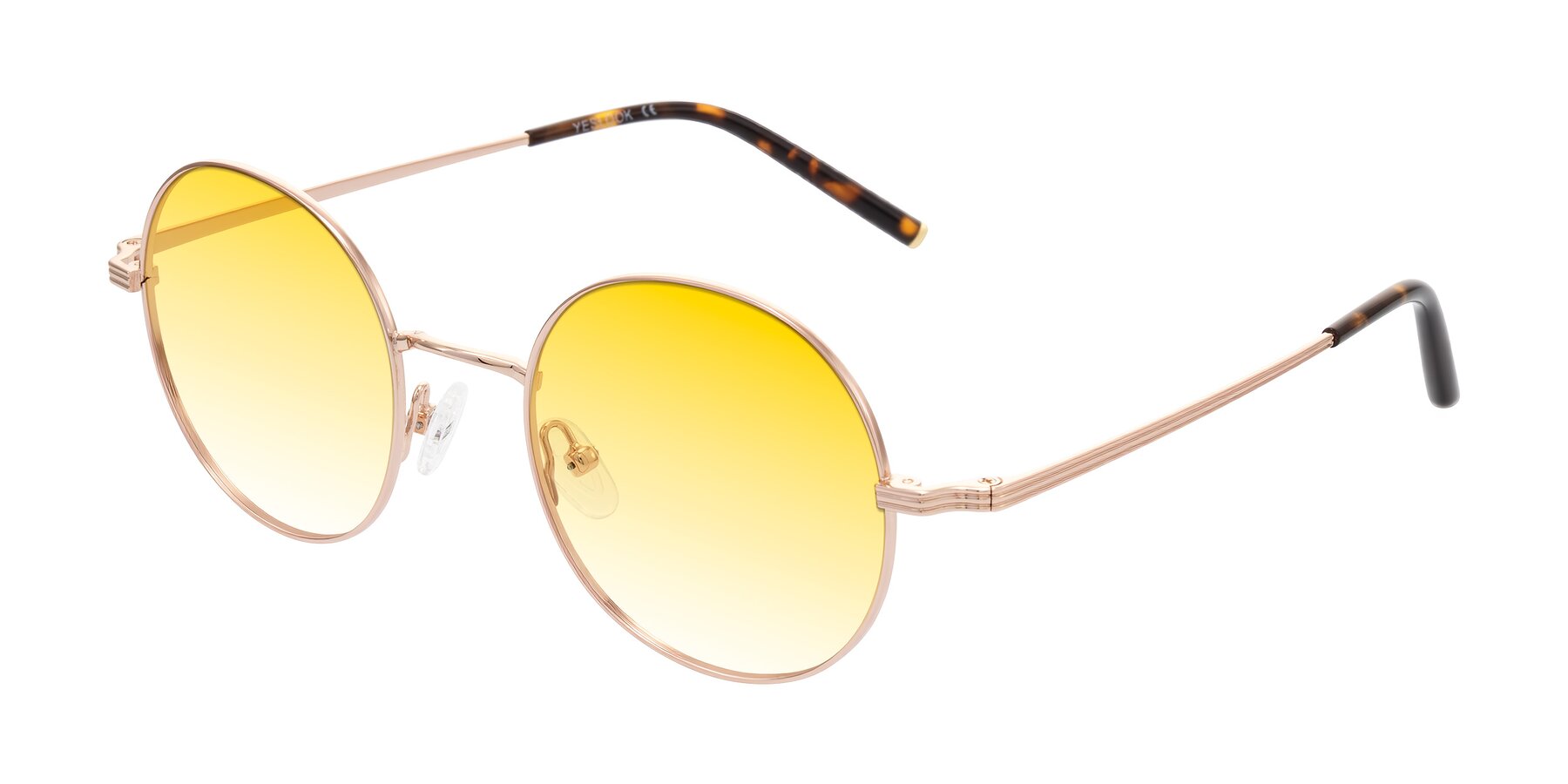 Angle of Sword in Rose Gold/Tortoise with Yellow Gradient Lenses