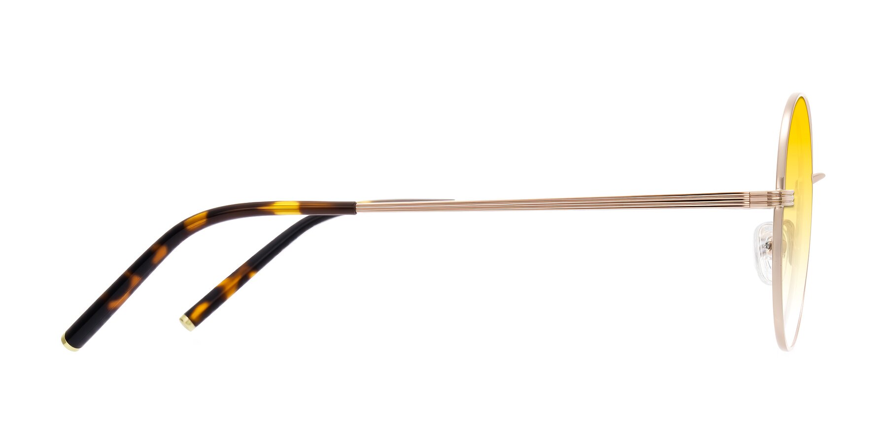 Side of Sword in Rose Gold/Tortoise with Yellow Gradient Lenses