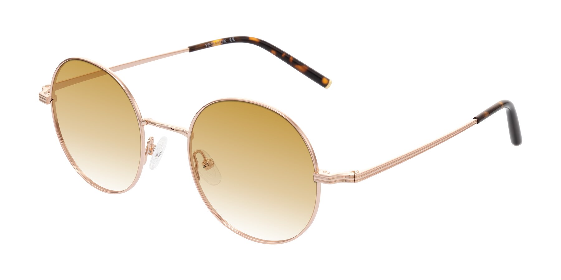 Angle of Sword in Rose Gold/Tortoise with Champagne Gradient Lenses