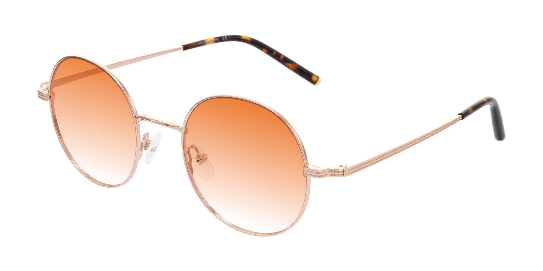 Angle of Sword in Rose Gold/Tortoise with Orange Gradient Lenses