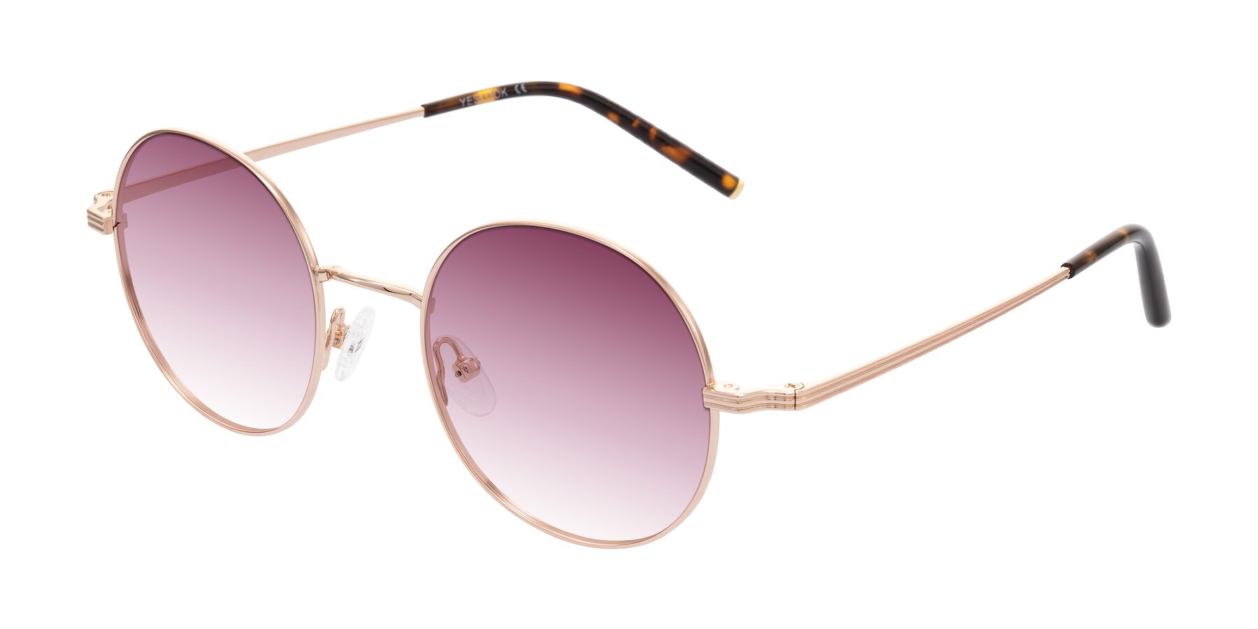 Angle of Sword in Rose Gold/Tortoise with Wine Gradient Lenses