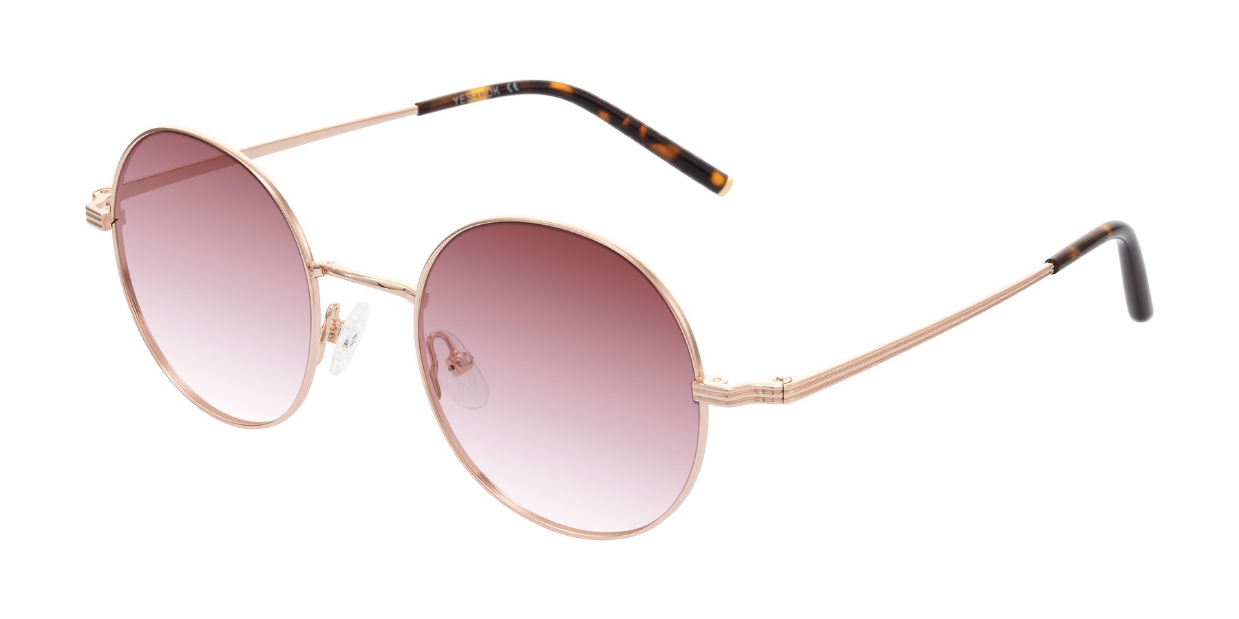 Angle of Sword in Rose Gold/Tortoise with Garnet Gradient Lenses