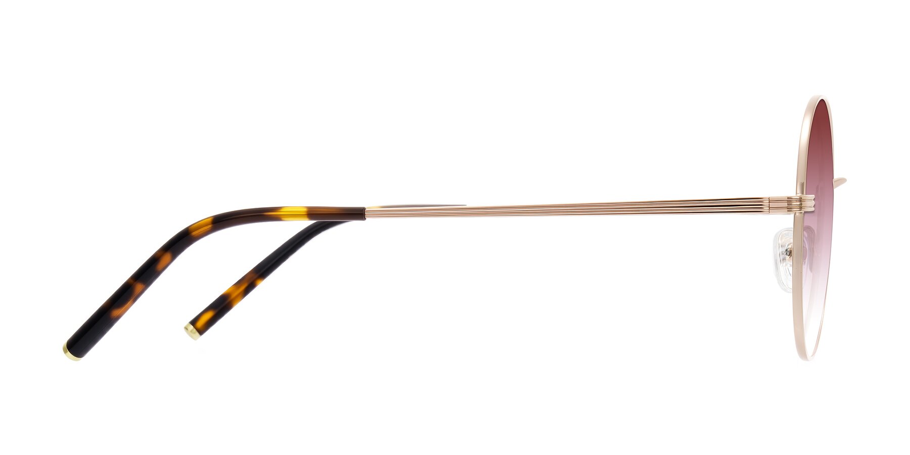 Side of Sword in Rose Gold/Tortoise with Garnet Gradient Lenses