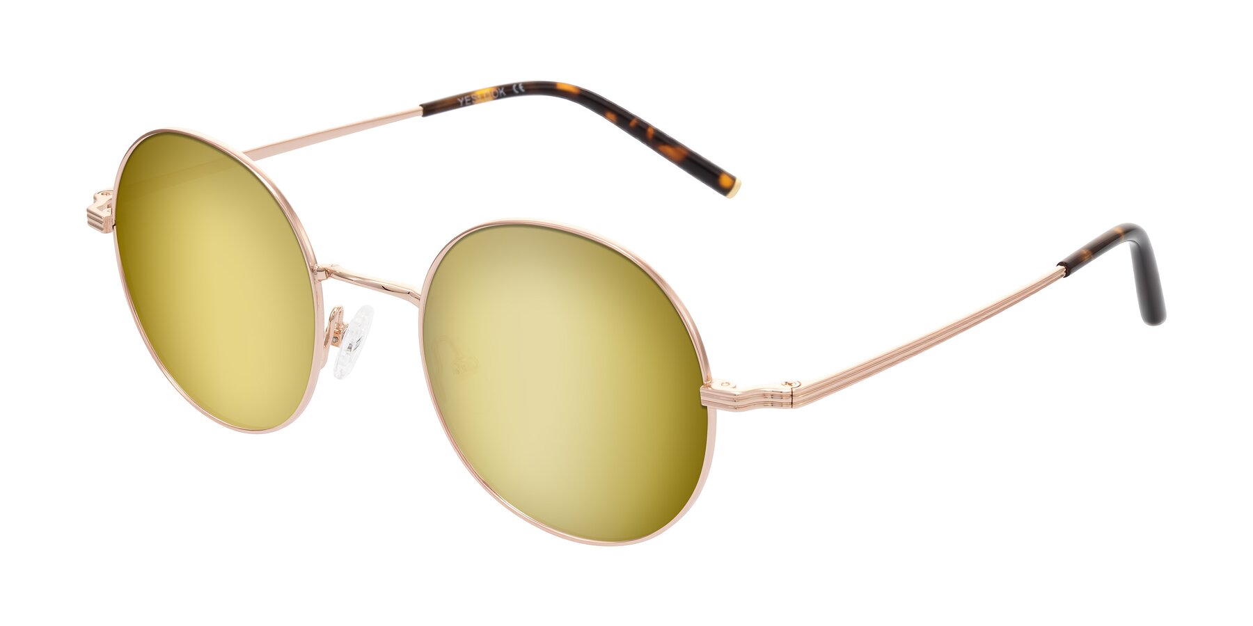 Angle of Sword in Rose Gold/Tortoise with Gold Mirrored Lenses