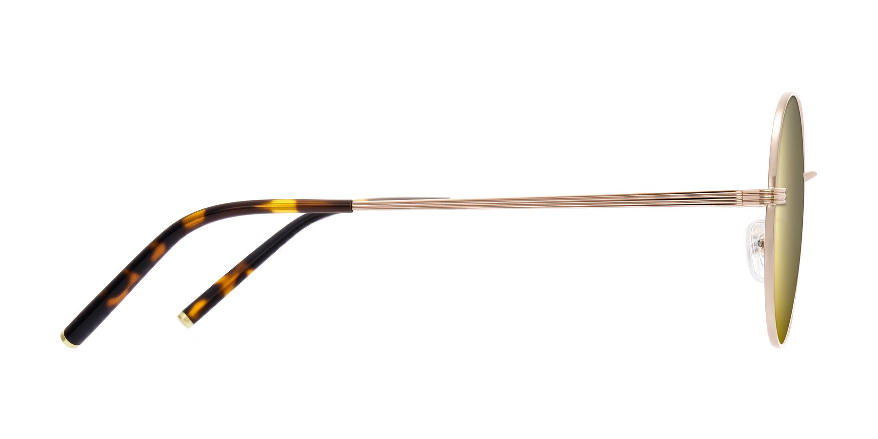 Side of Sword in Rose Gold/Tortoise with Gold Mirrored Lenses