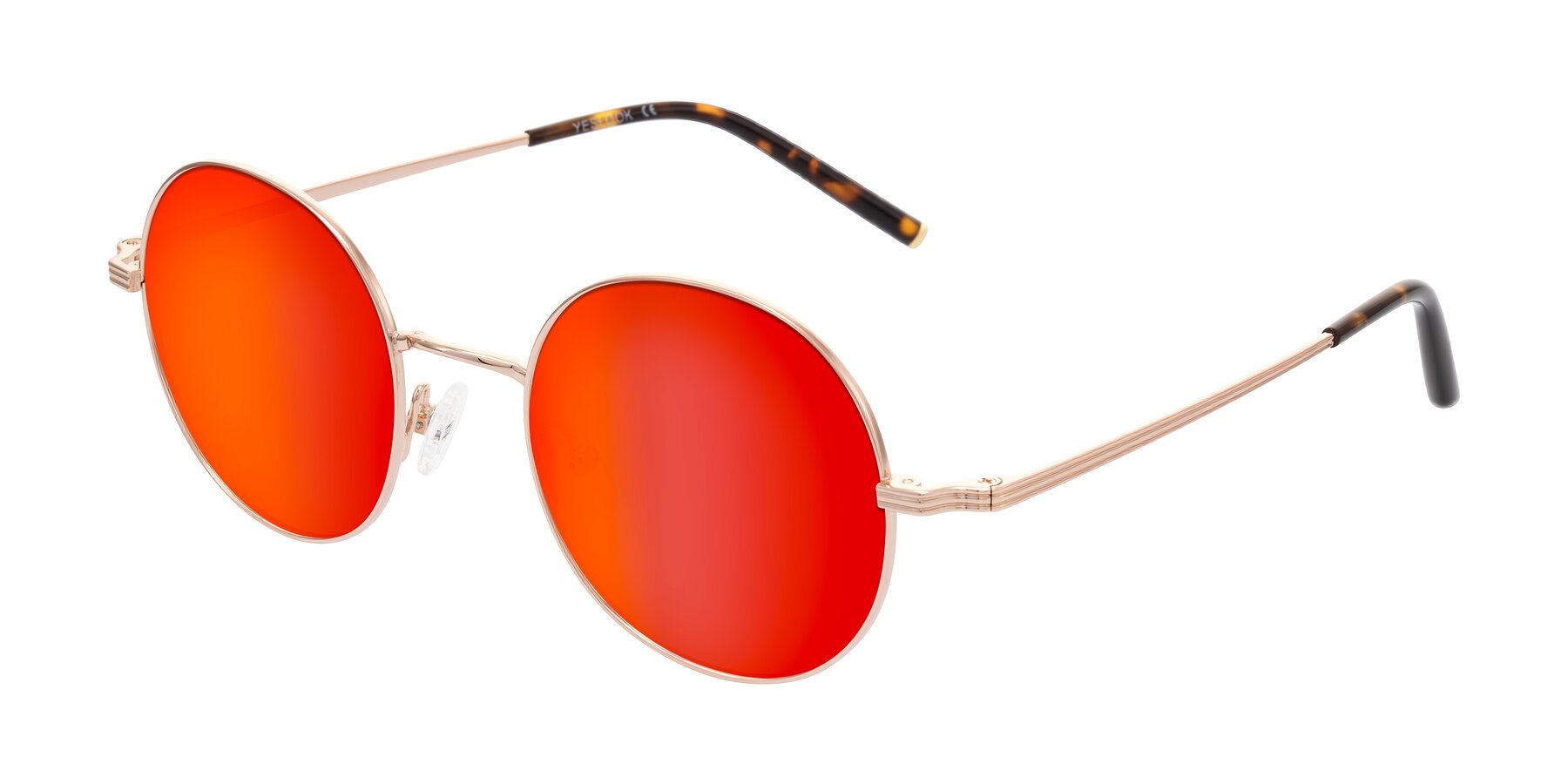 Angle of Sword in Rose Gold/Tortoise with Red Gold Mirrored Lenses