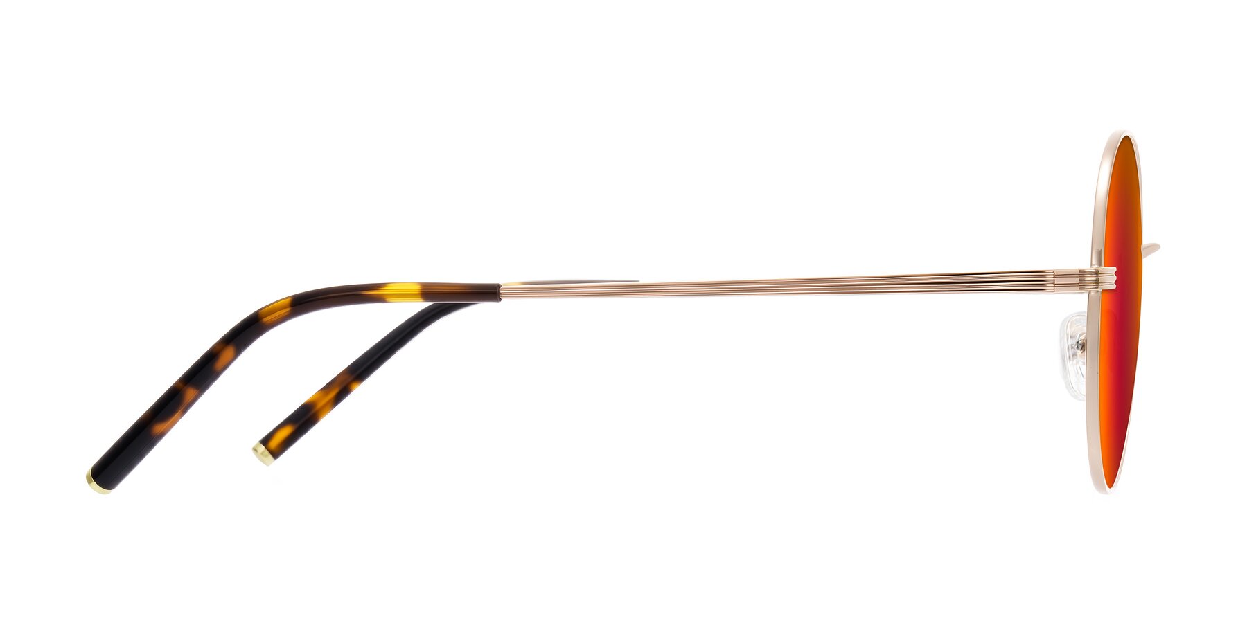 Side of Sword in Rose Gold/Tortoise with Red Gold Mirrored Lenses