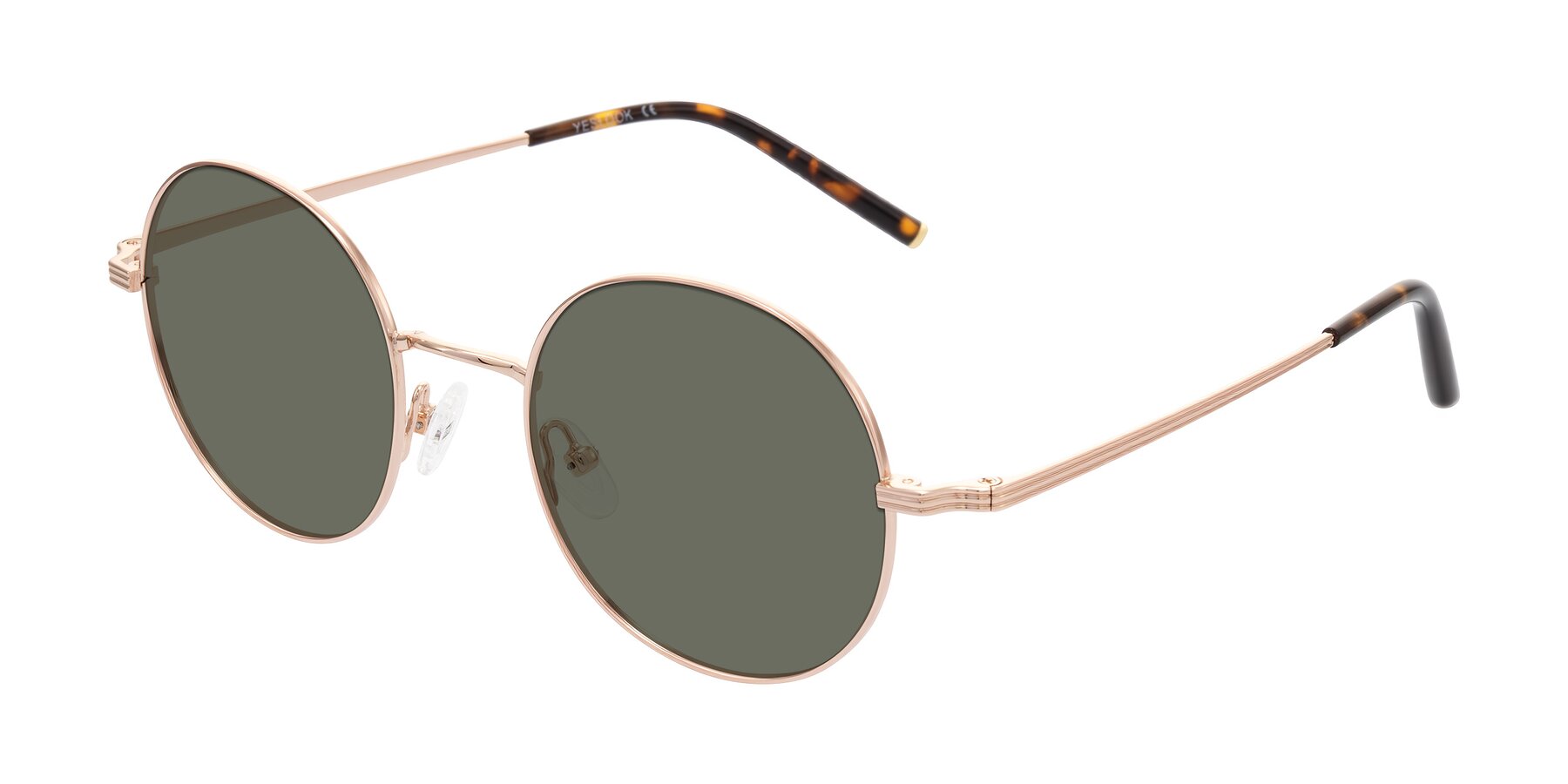 Angle of Sword in Rose Gold/Tortoise with Gray Polarized Lenses