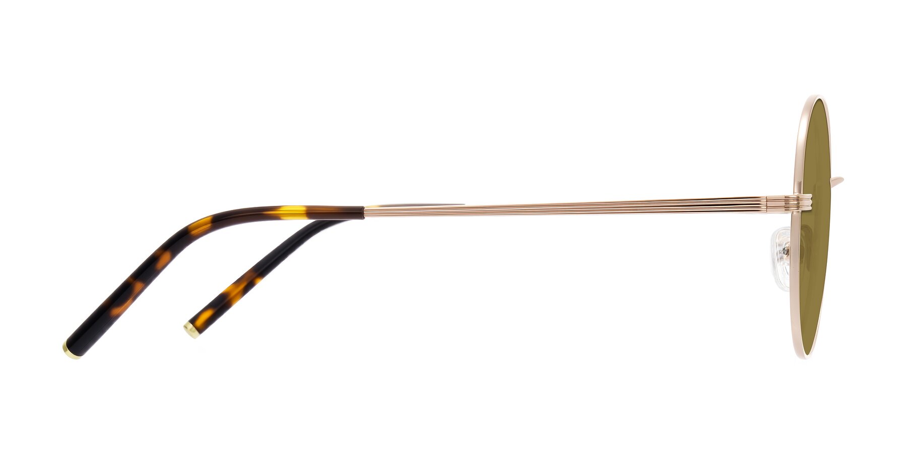 Side of Sword in Rose Gold/Tortoise with Brown Polarized Lenses