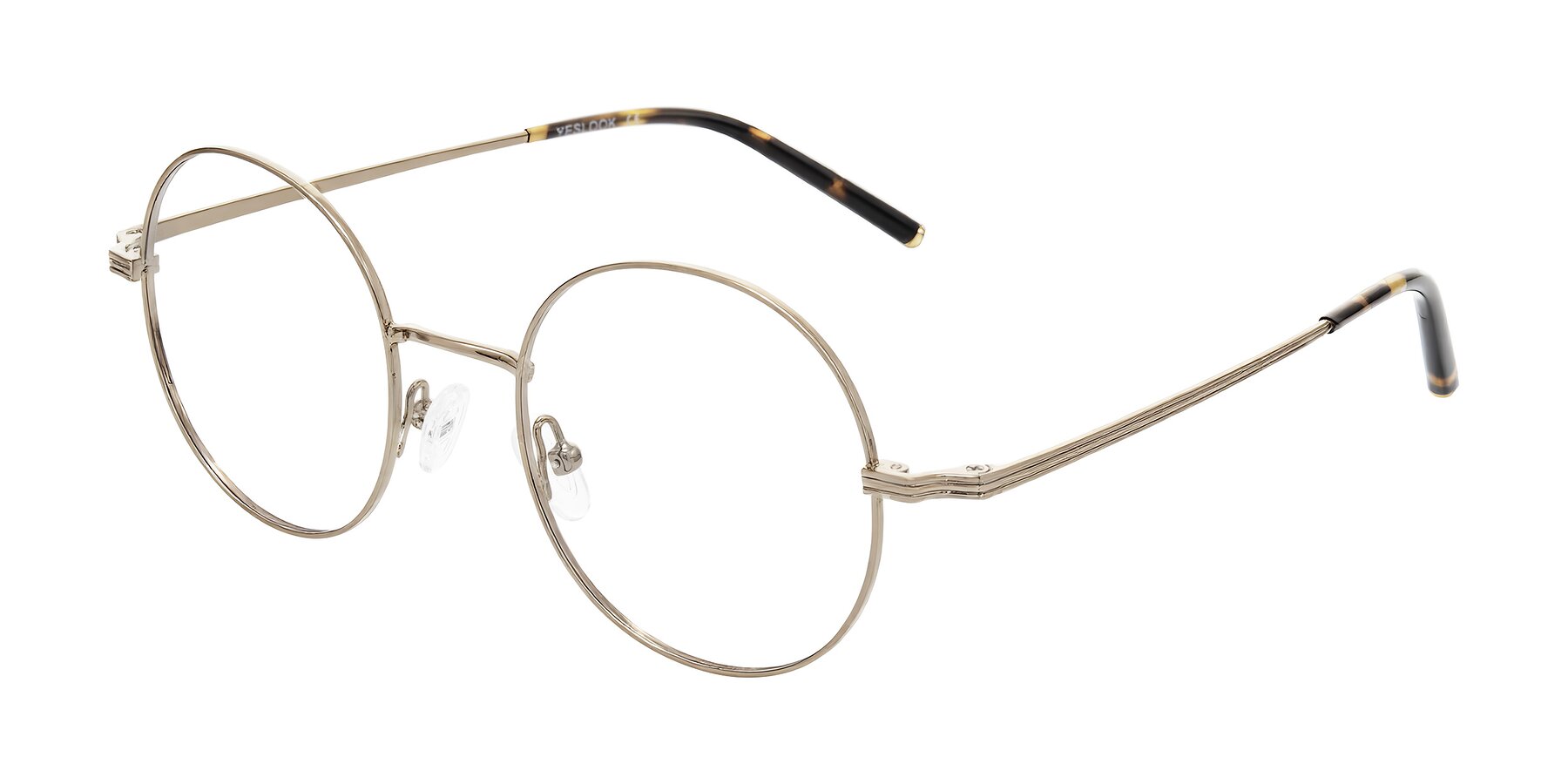 Angle of Sword in Antique Brass/Tortoise with Clear Eyeglass Lenses