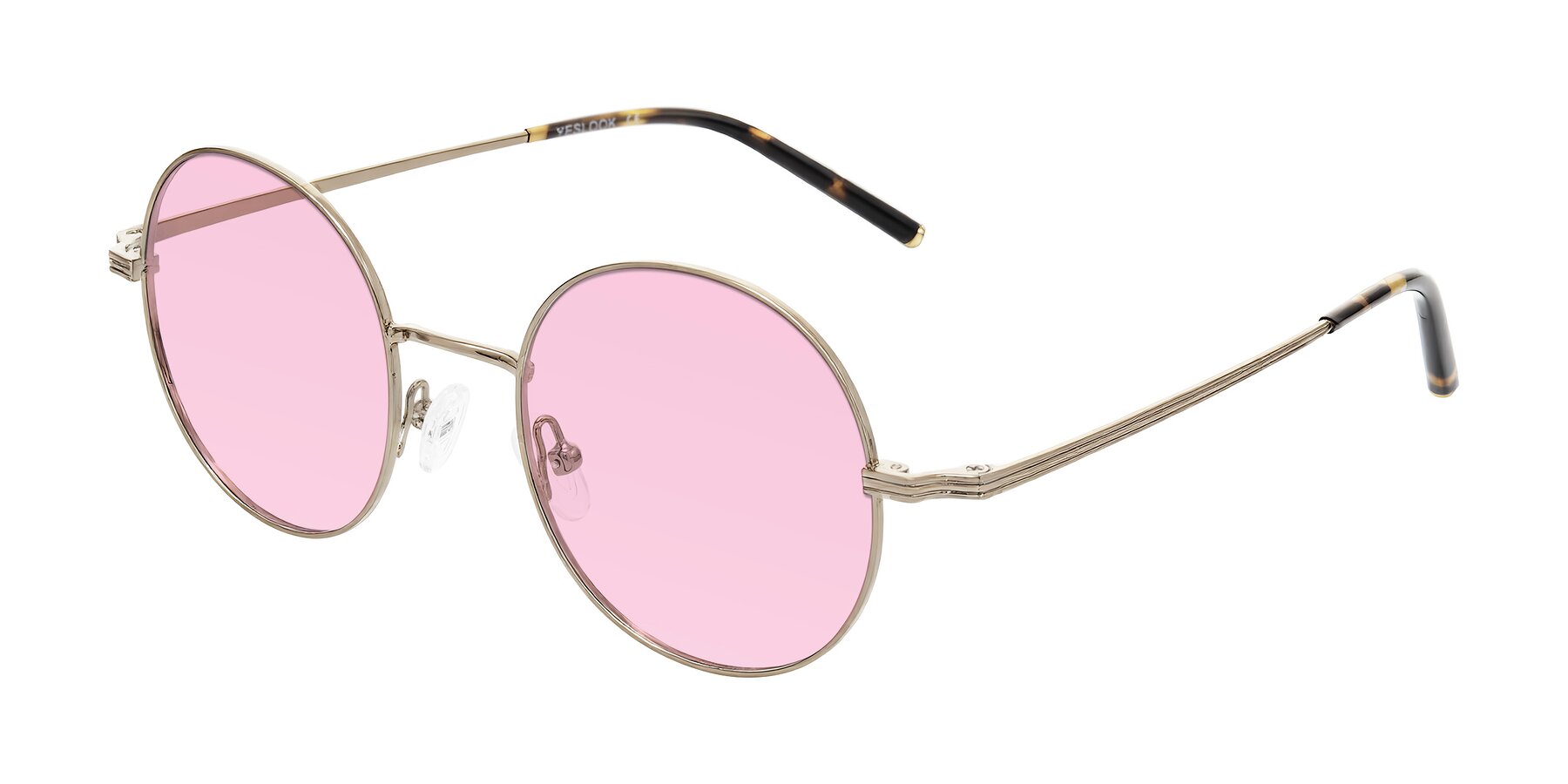 Angle of Sword in Antique Brass/Tortoise with Light Pink Tinted Lenses