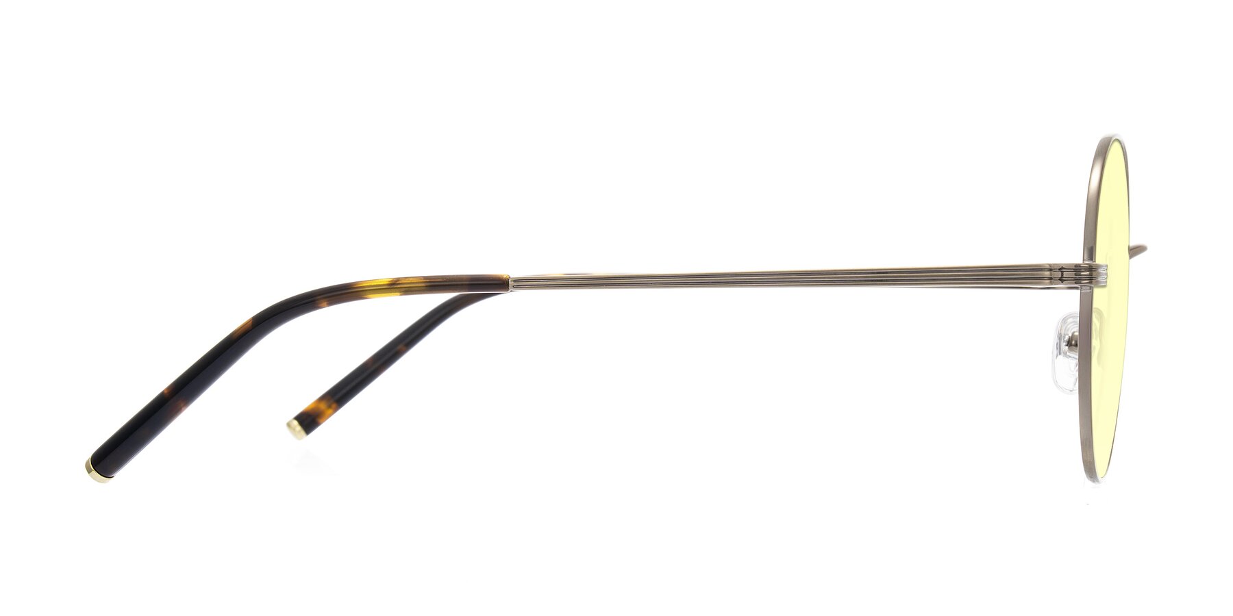 Side of Sword in Antique Brass/Tortoise with Light Yellow Tinted Lenses