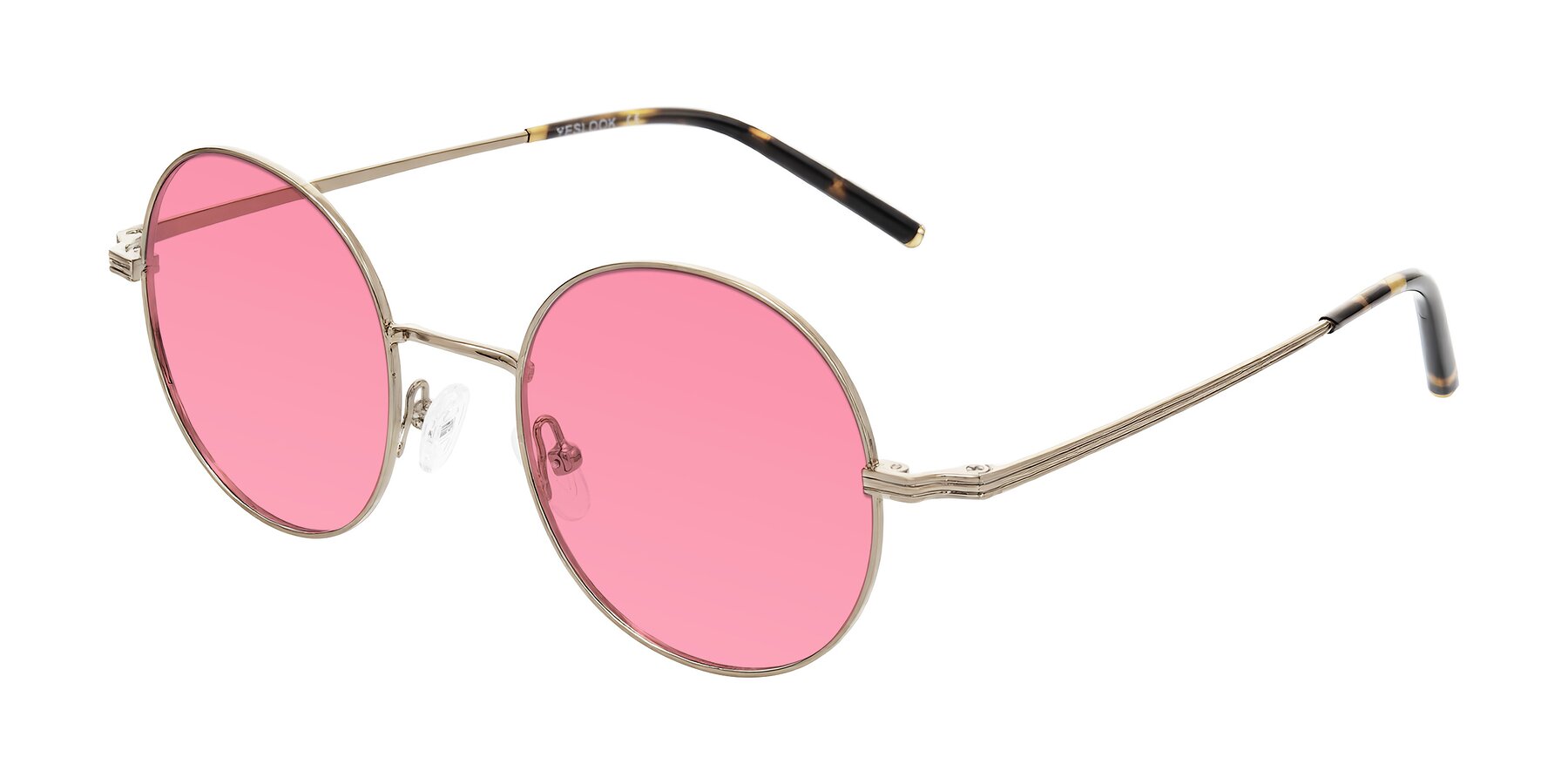 Angle of Sword in Antique Brass/Tortoise with Pink Tinted Lenses
